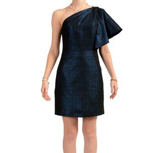 Hugo Boss Women's "Kayana" Blue One Shoulder Sleeveless A Line Dress US 2 IT 38